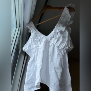 Never worn Harly Jae Milos top in white linen